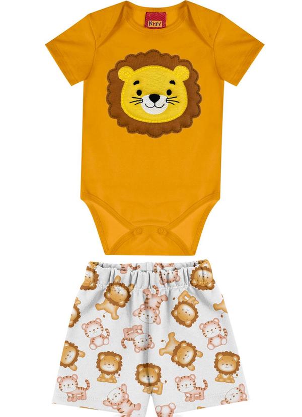 Vista 2 Conjunto Bebê Menino Leão Amarelo Kyly Kyly