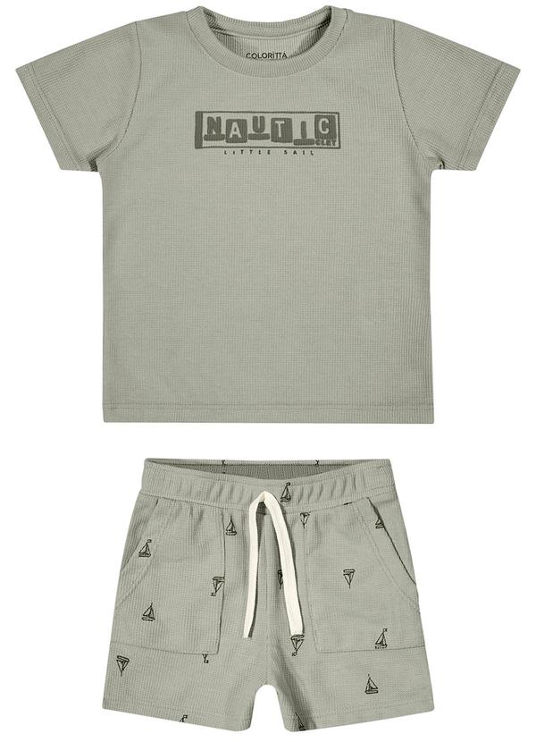 Conjunto Bebê Menino Náutico Malha Tricô Verde
