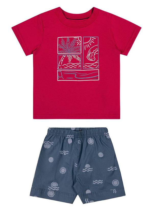 Conjunto Bebê Menino Tropical Leve Vermelho