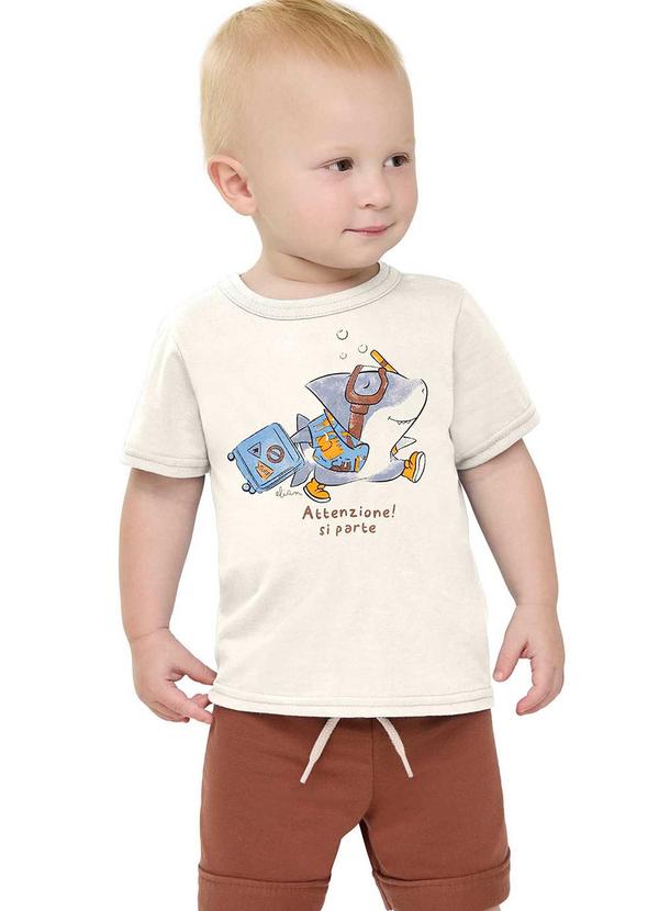 Conjunto Bebê Menino Tubarão Bege