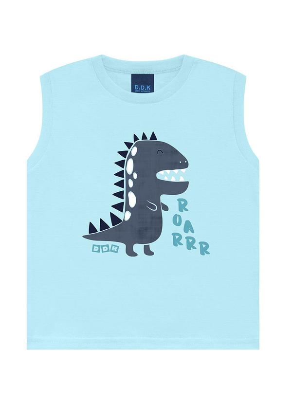 Conjunto Bebê Regata Machão Dino e Bermuda Azul