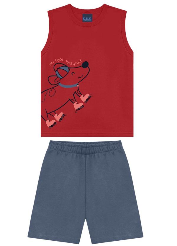 Conjunto Bebê Regata Machão Estampa Vermelho