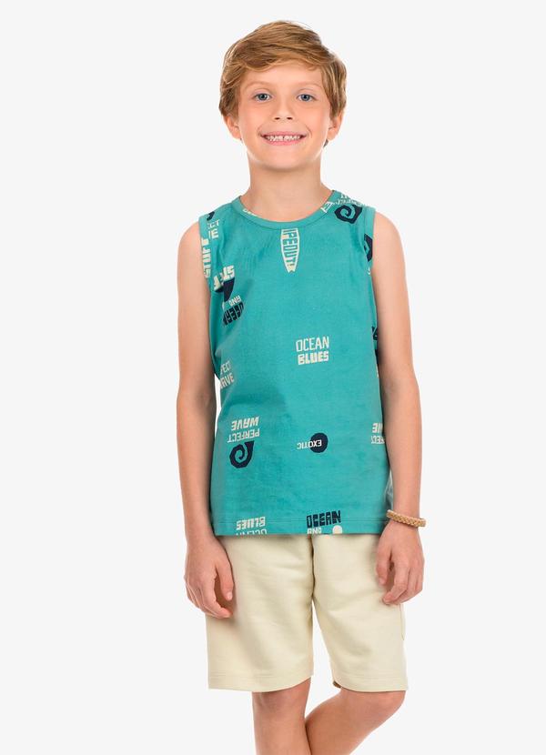 Vista 2 Conjunto Bermuda com Machão Masculino Verde Rovi Kids Rovi Kids