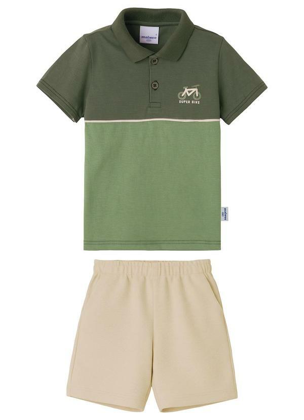 Conjunto Bicicleta em Puff Verde Militar