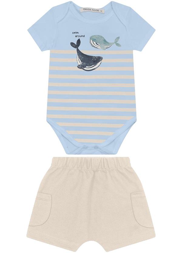 Vista 2 Conjunto Body com Bermuda Masculino Azul Trick Nick Trick Nick