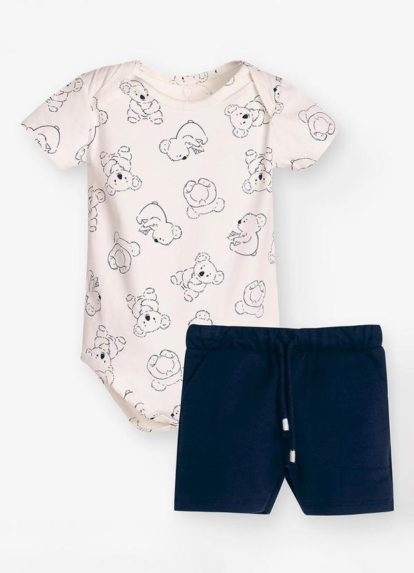 Vista 2 Conjunto Body com Bermuda Masculino Bege Trick Nick Trick Nick