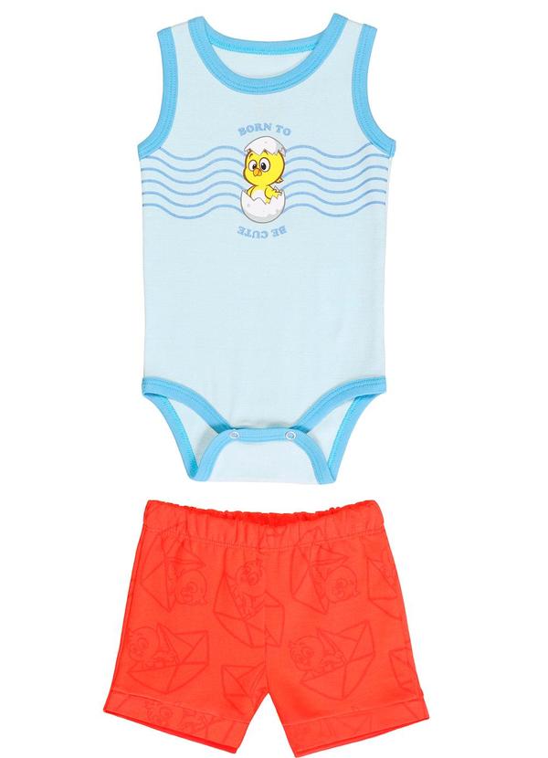 Conjunto Body Ribana Shorts Moletinho Azul