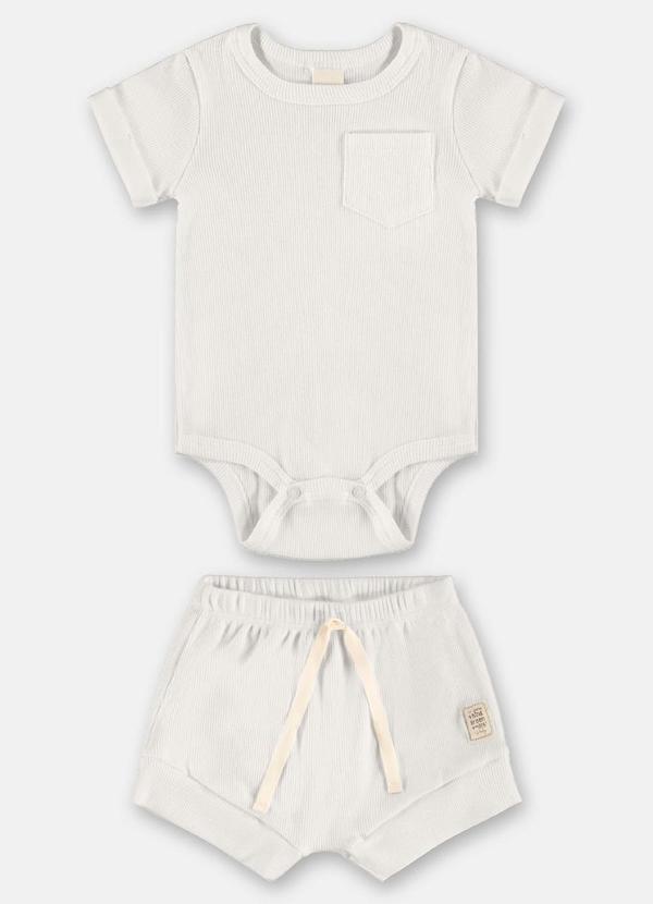 Conjunto Body Short Ribana Nature Branco