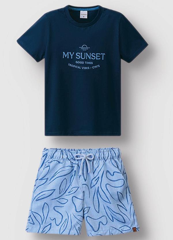 Conjunto Bordado Azul Marinho