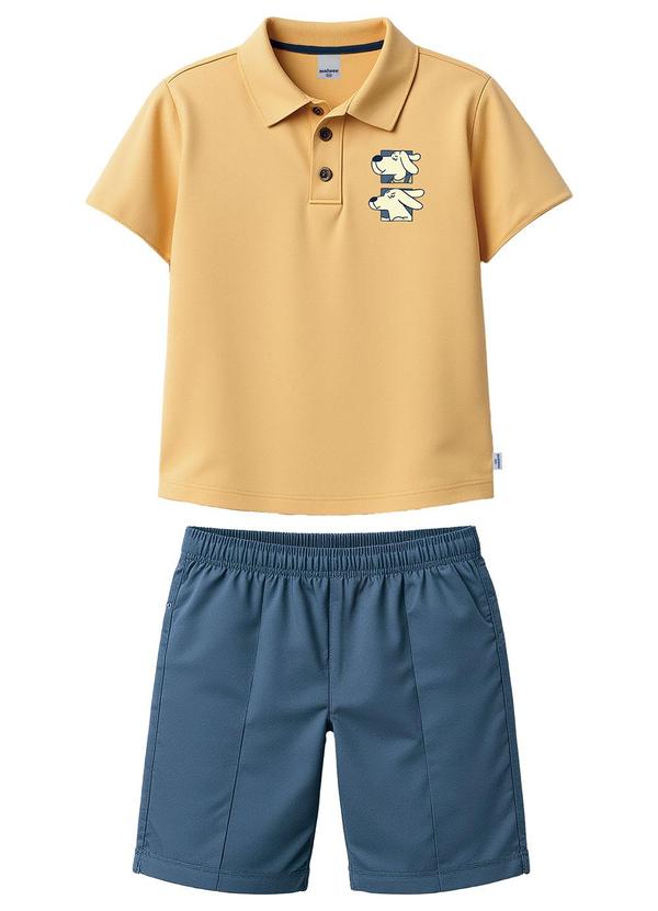 Conjunto Cachorrinho com Moletom Amarelo
