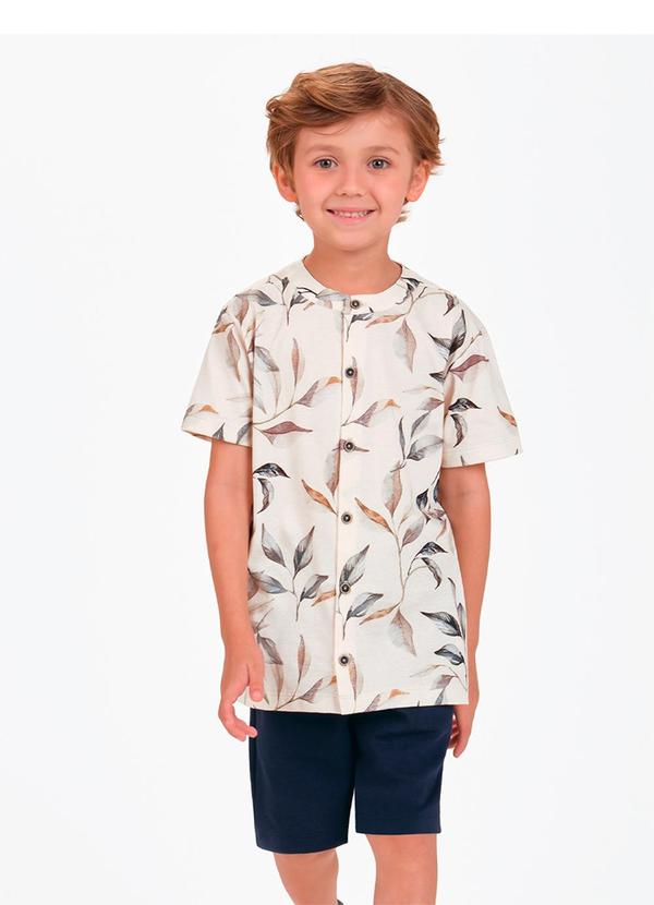 Vista 2 Conjunto Camisa com Bermuda Bege Trick Nick Trick Nick