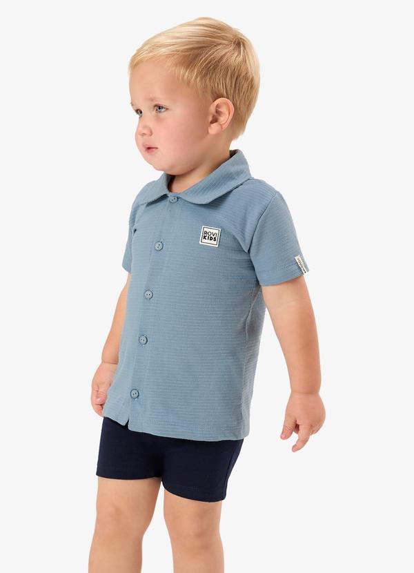 Conjunto Camisa com Bermuda Infantil Azul