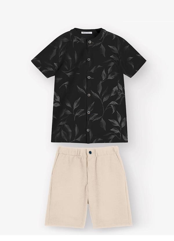Vista 2 Conjunto Camisa com Bermuda Preto Trick Nick Trick Nick