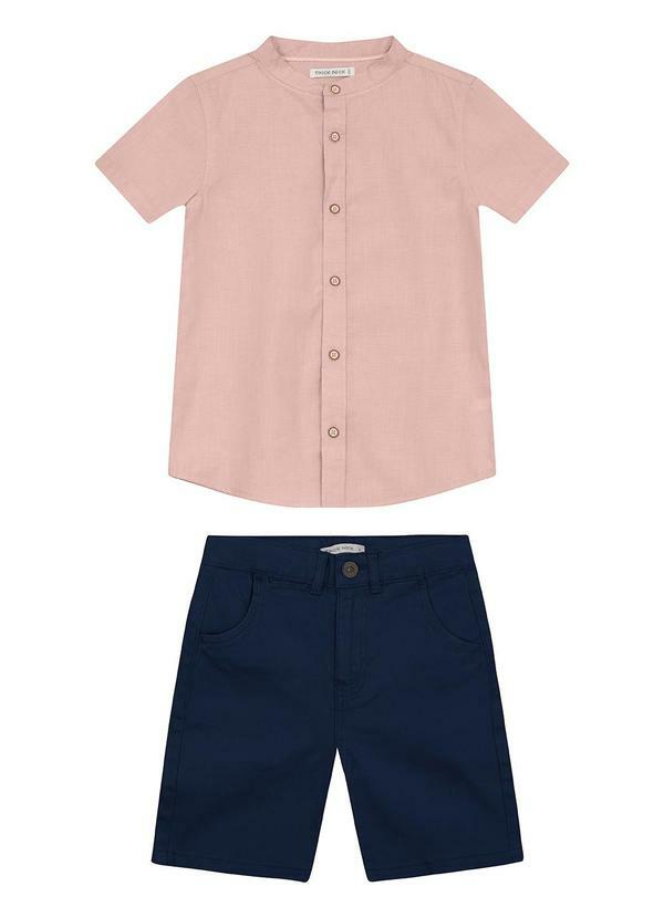 Vista 2 Conjunto Camisa com Bermuda Rosa Trick Nick Trick Nick