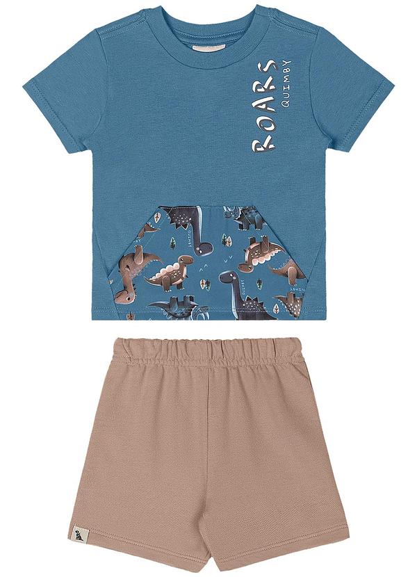 Conjunto Camisa Dino Bermuda Azul