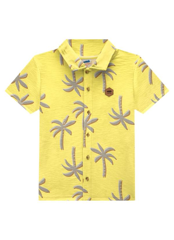 Vista 2 Conjunto Camisa e Bermuda em Moletinho Amarelo Marlan Marlan