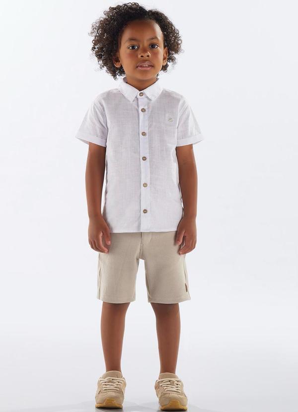 Conjunto Camisa e Bermuda Infantil Branco