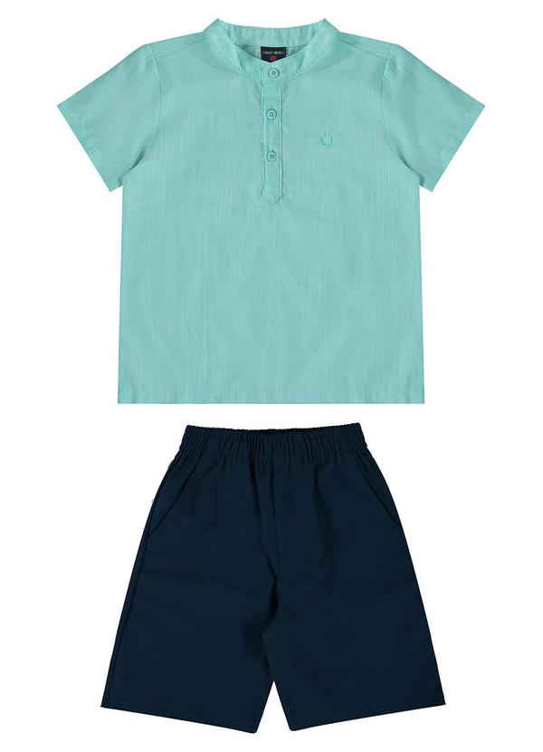 Vista 2 Conjunto Camisa e Bermuda Infantil Verde GULOSEIMA GULOSEIMA