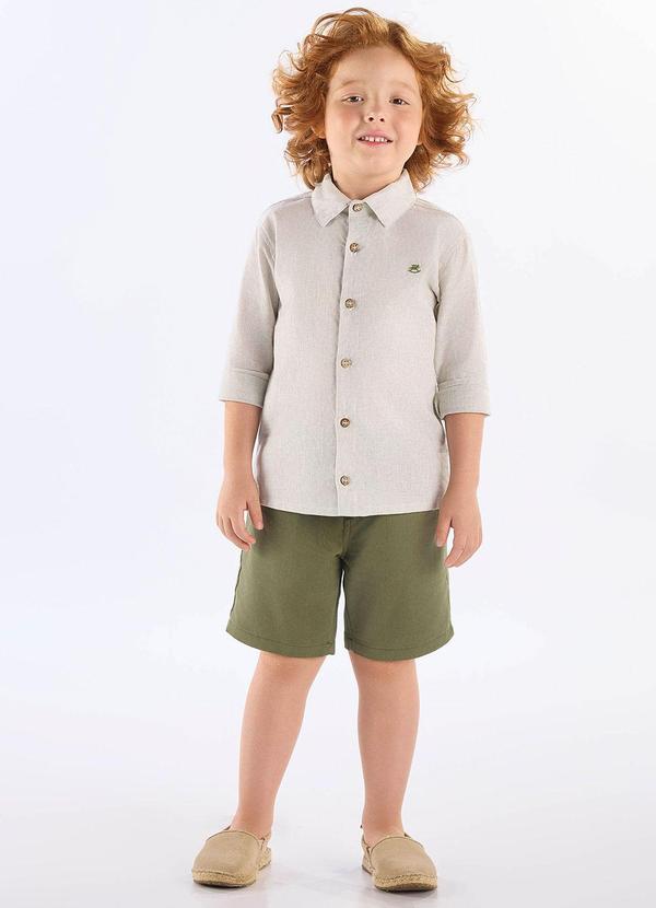 Conjunto Camisa Manga Longa Bermuda Verde