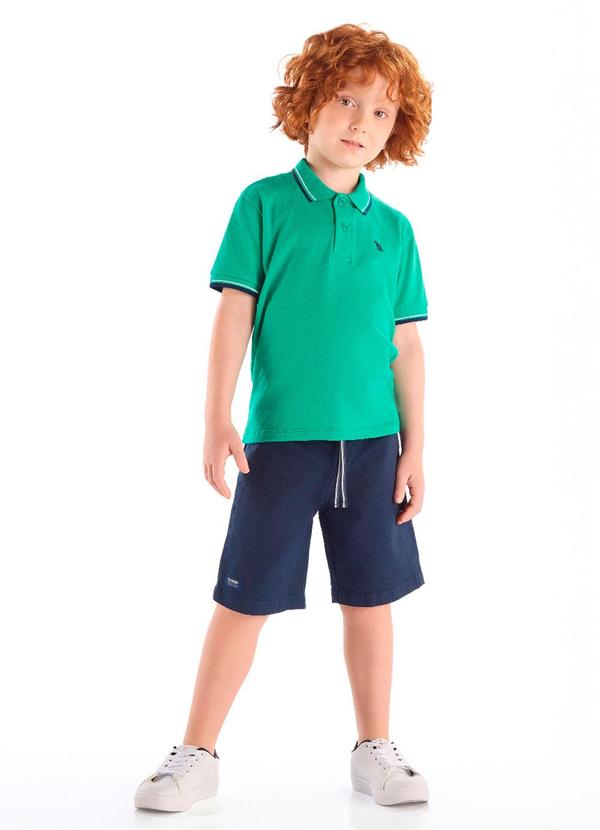Conjunto Camisa Polo Bermuda Verde