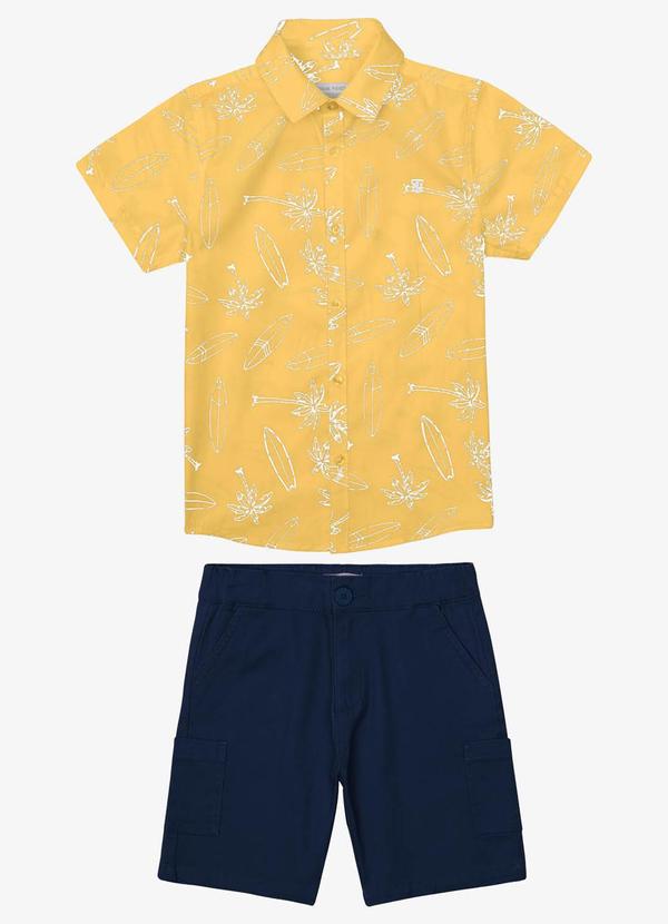 Conjunto Camisa Polo com Bermuda Amarelo