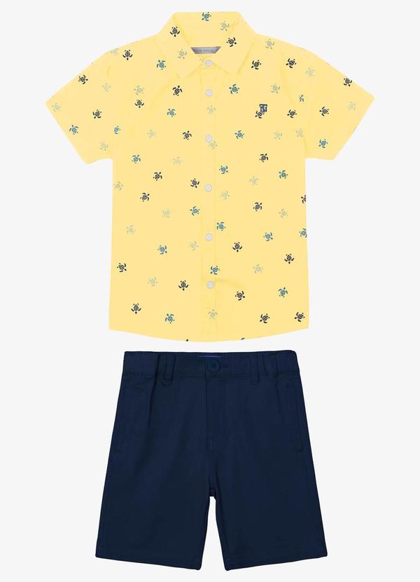 Conjunto Camisa Polo com Bermuda Amarelo