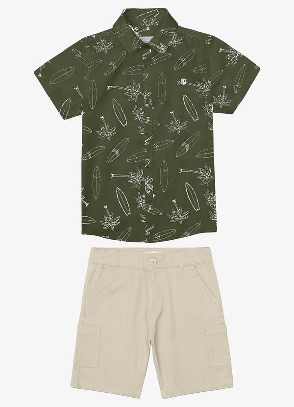 Conjunto Camisa Polo com Bermuda Verde