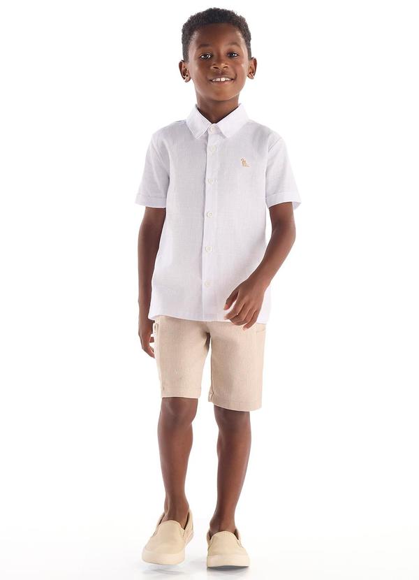 Conjunto Camisa Social e Bermuda Branco