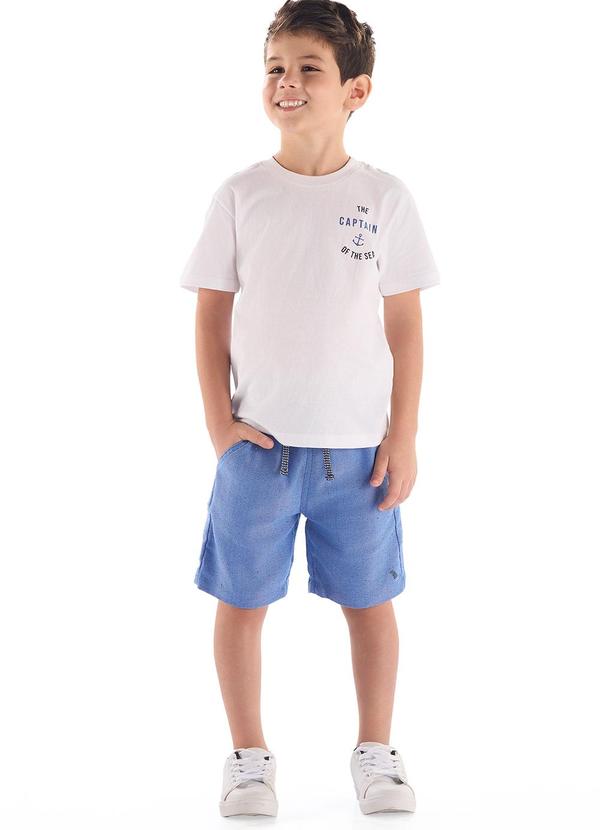 Conjunto Camiseta Algodão Bermuda Branco