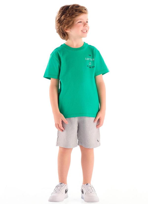 Conjunto Camiseta Algodão Bermuda Verde