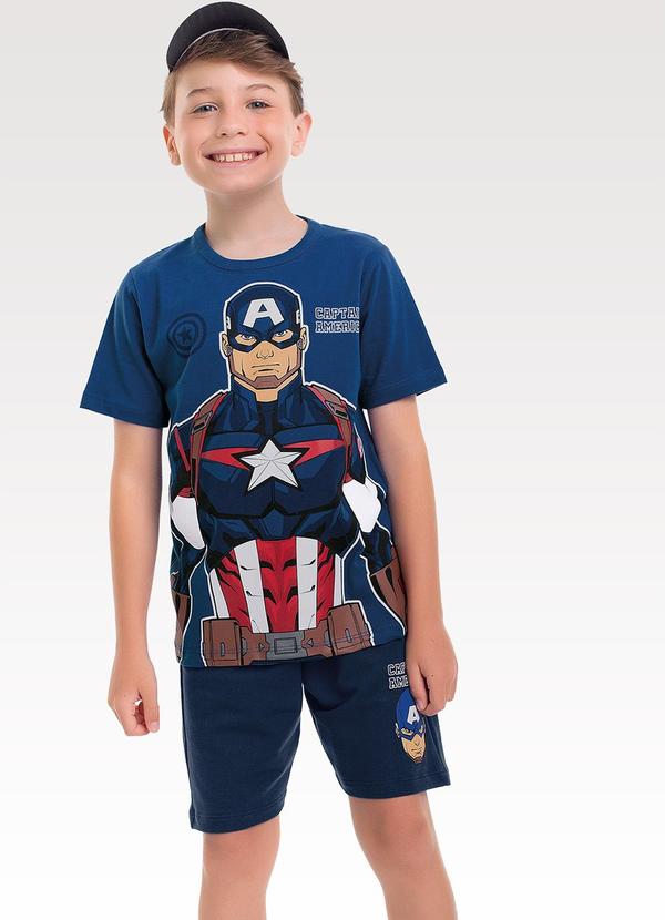 Conjunto Camiseta/Bermuda Avengers Azul