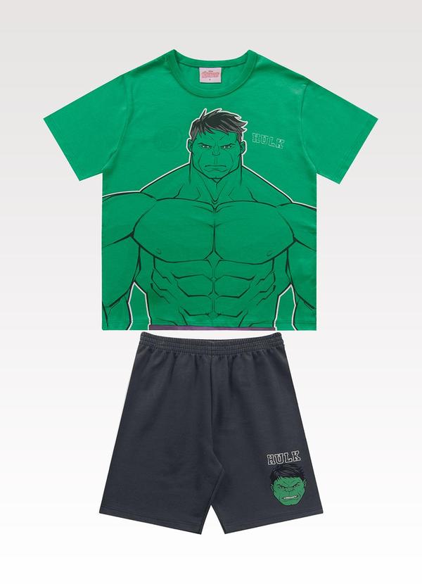 Conjunto Camiseta/Bermuda Avengers Verde