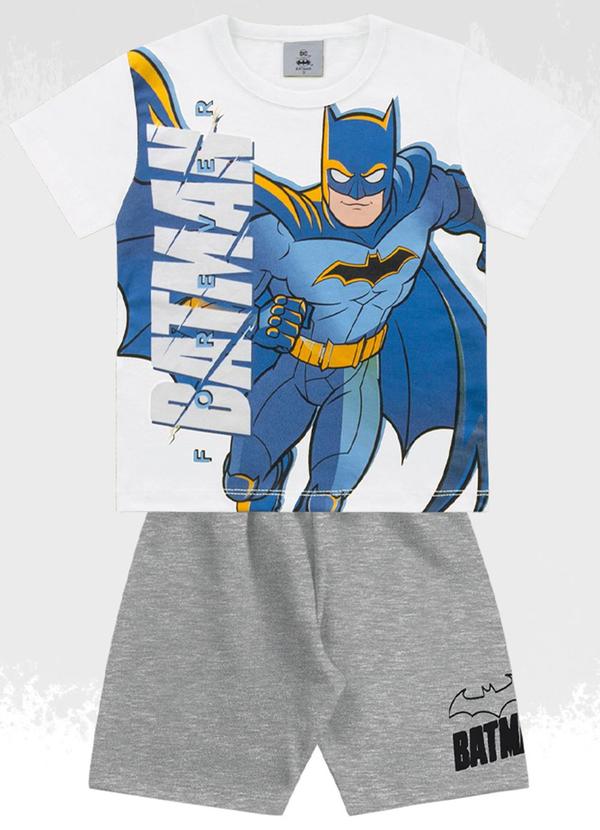 Vista 2 Conjunto Camiseta/Bermuda Batman Branco Batman
