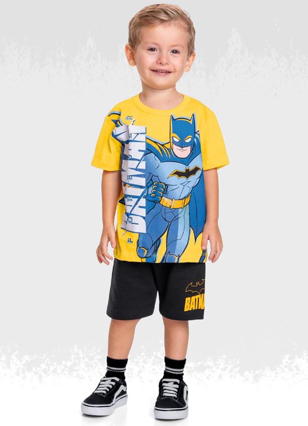 Vista 2 Conjunto Camiseta/Bermuda Batman Preto Batman