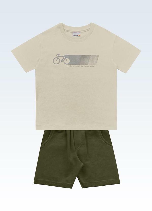 Conjunto Camiseta/Bermuda Bege