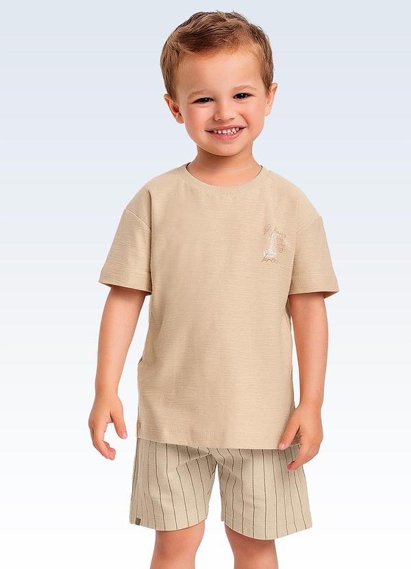 Conjunto Camiseta/Bermuda Bege