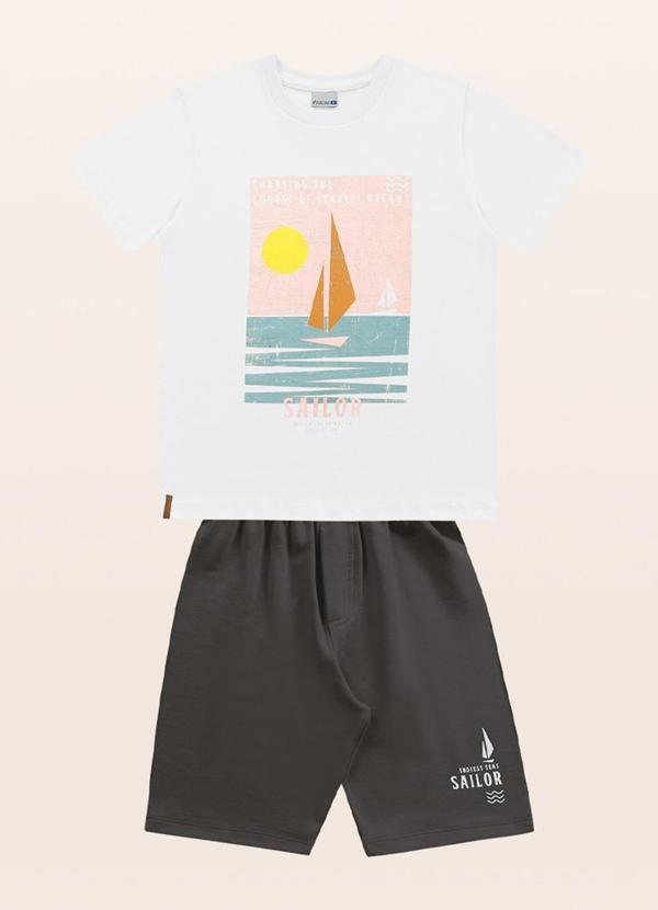 Conjunto Camiseta e Bermuda Branco