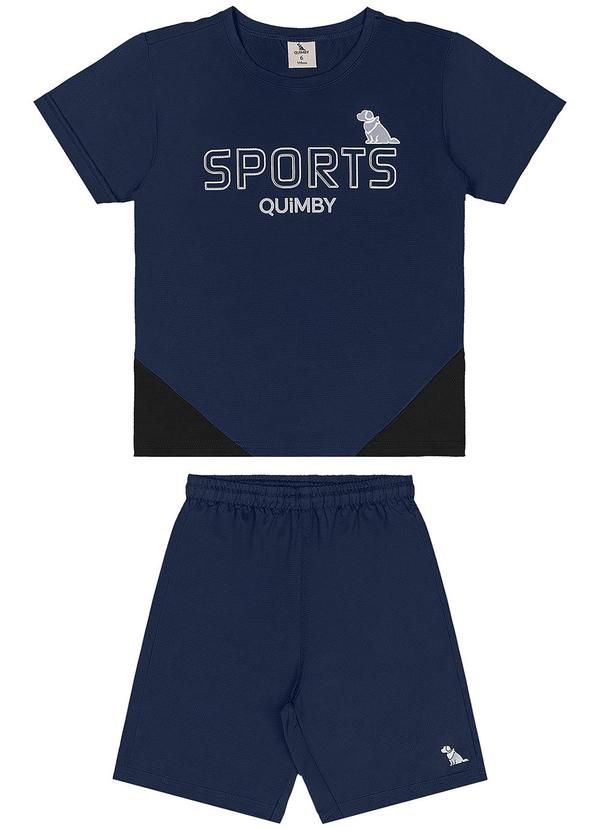 Conjunto Camiseta Bermuda Dry Fit Azul