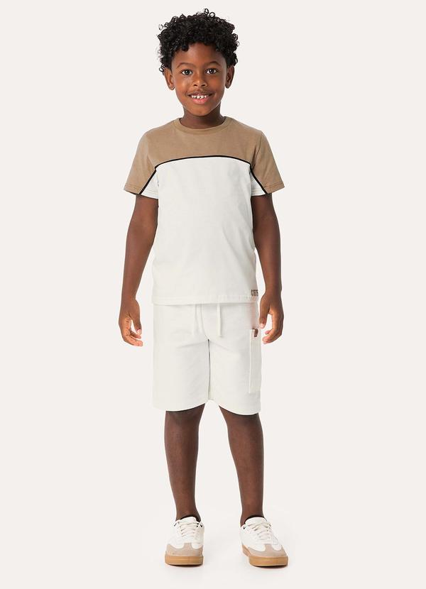 Vista 2 Conjunto Camiseta & Bermuda em Moletom Off White Carinhoso Carinhoso
