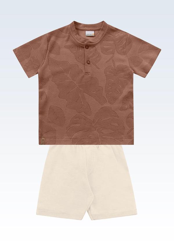 Conjunto Camiseta/Bermuda Marrom