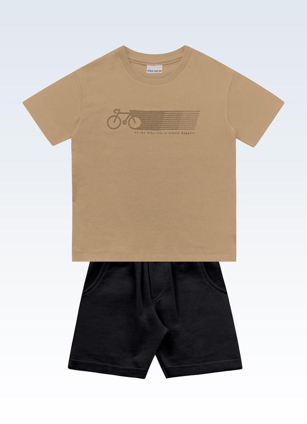 Conjunto Camiseta/Bermuda Marrom