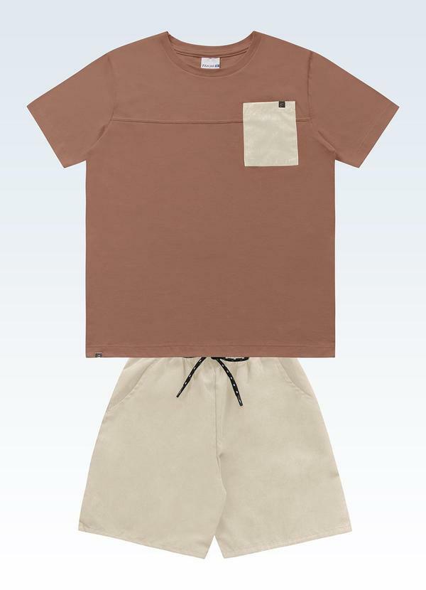 Conjunto Camiseta/Bermuda Marrom