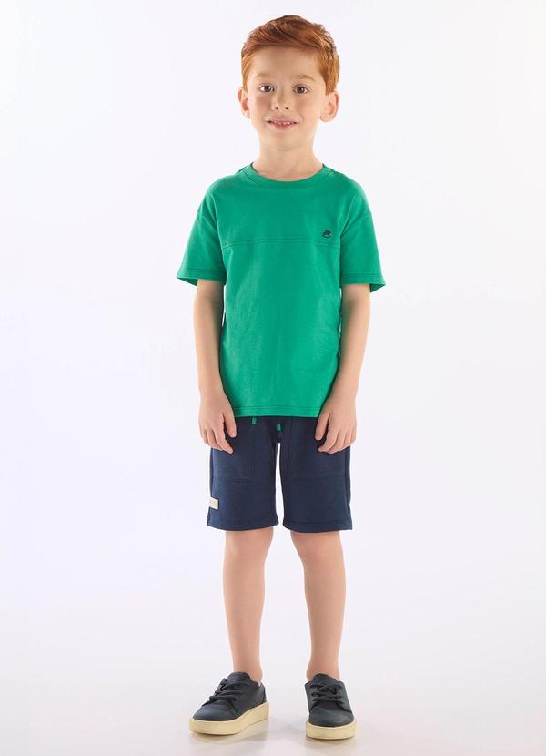 Conjunto Camiseta Bermuda Moletom Verde