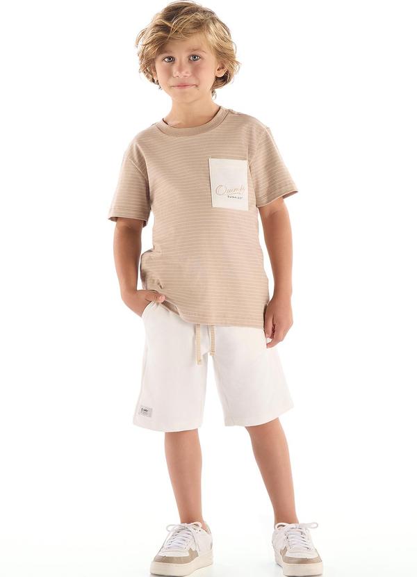 Conjunto Camiseta Bermuda Bege