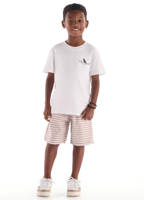 Conjunto Camiseta Bermuda Branco