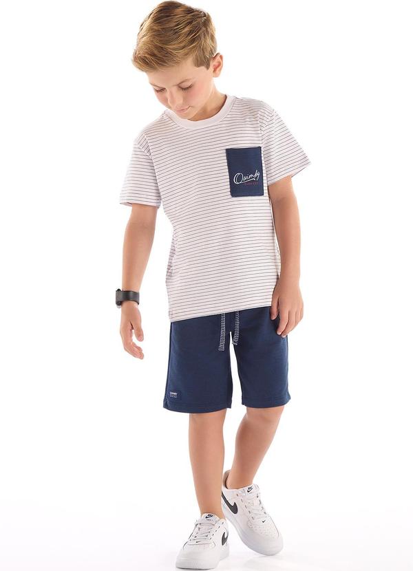 Vista 2 Conjunto Camiseta Bermuda Quimby Branco Quimby