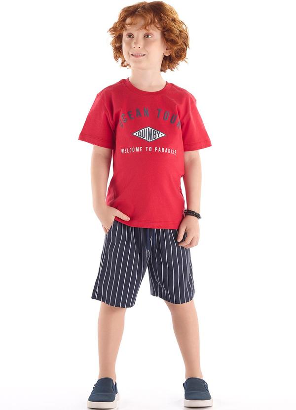 Conjunto Camiseta Bermuda Vermelho