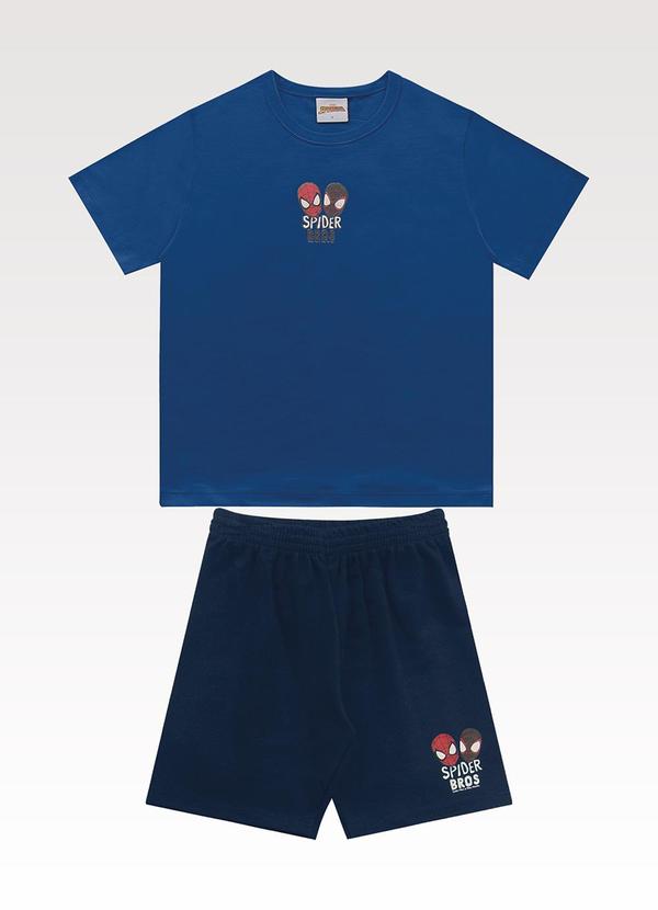 Conjunto Camiseta/Bermuda Spider-Man Azul