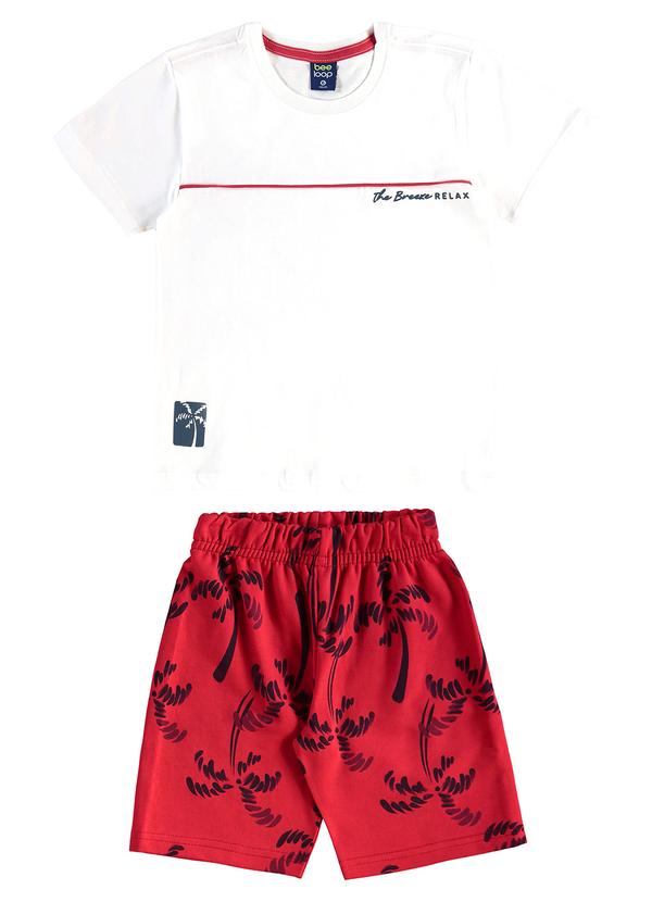 Conjunto Camiseta Bermuda Tropical Bege