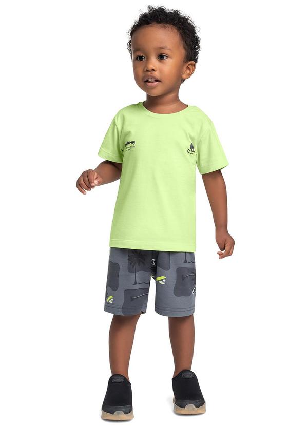 Conjunto Camiseta Bermuda Tubarão Verde